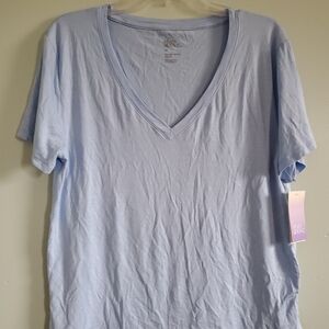 Stars Above Sky Blue V-Neck Top